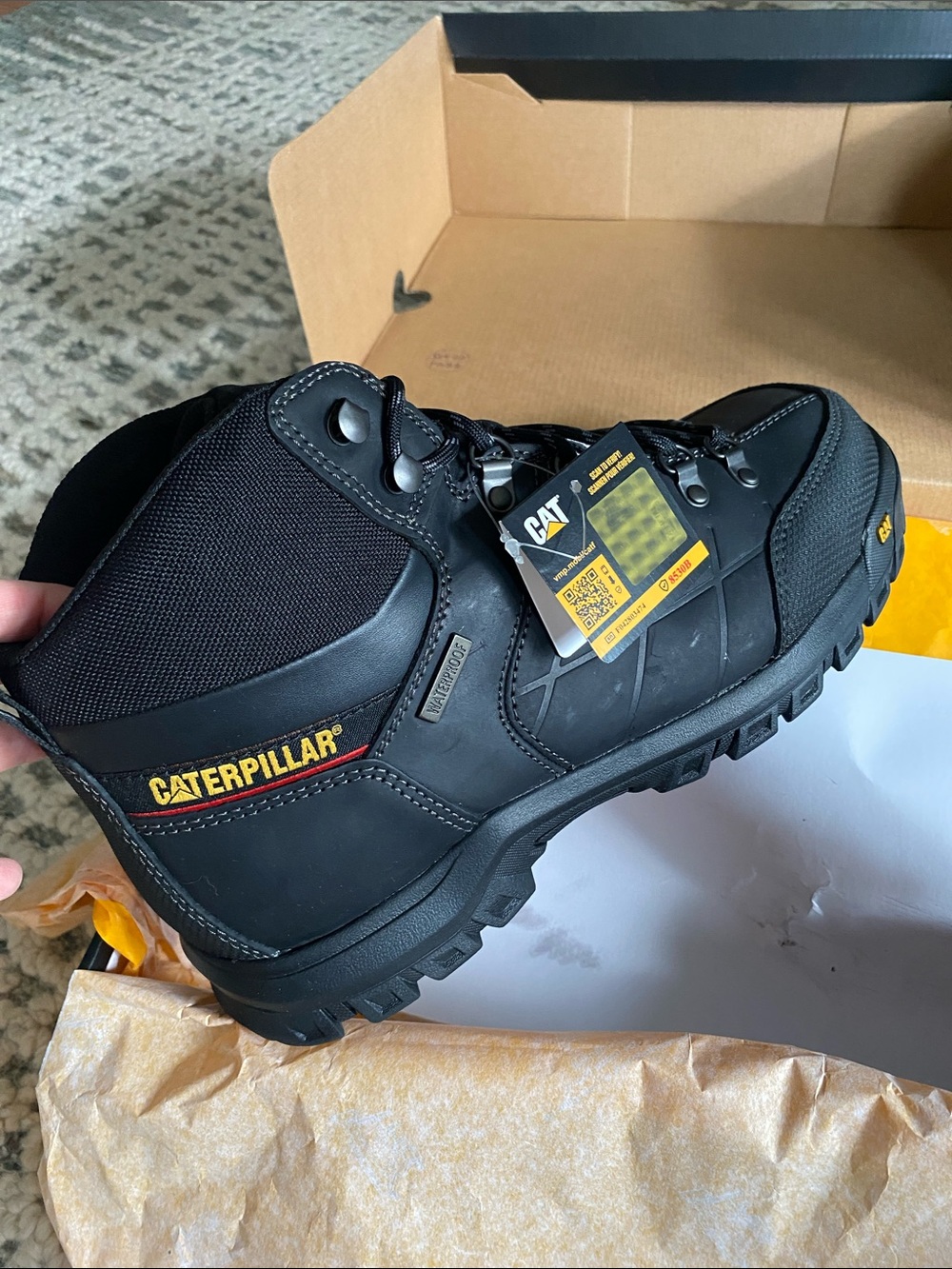 Caterpillar Threshold WP ST steel toe Black & Yellow Men's Work Boots